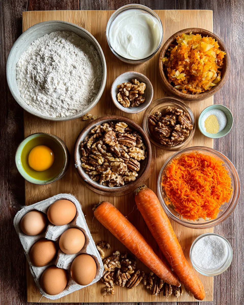 Ingredients for Deliciously Decadent Carrot Cake Bars