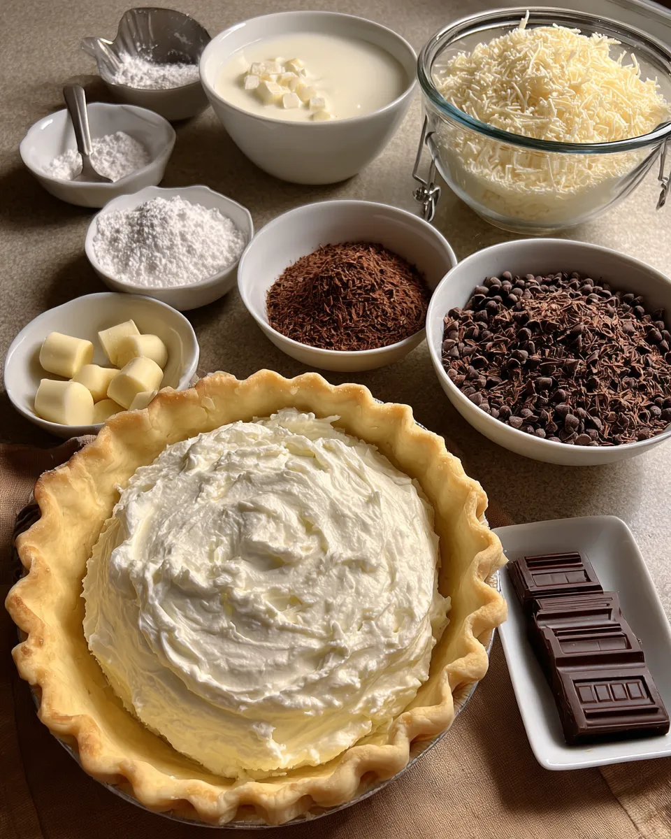 Ingredients for Indulgent Chocolate Chip Cannoli Pie: A Decadent Treat