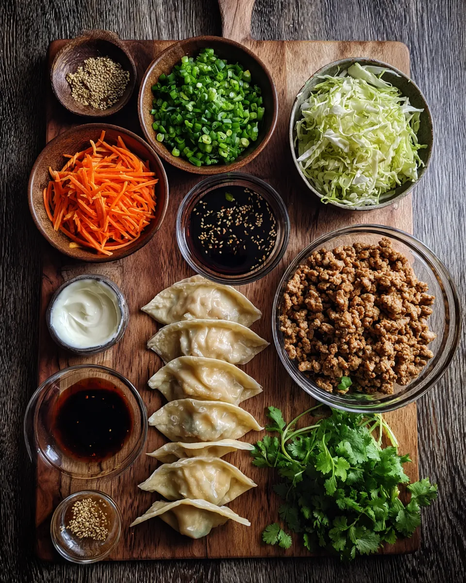 Ingredients for Irresistibly Crispy Chicken Wonton Tacos