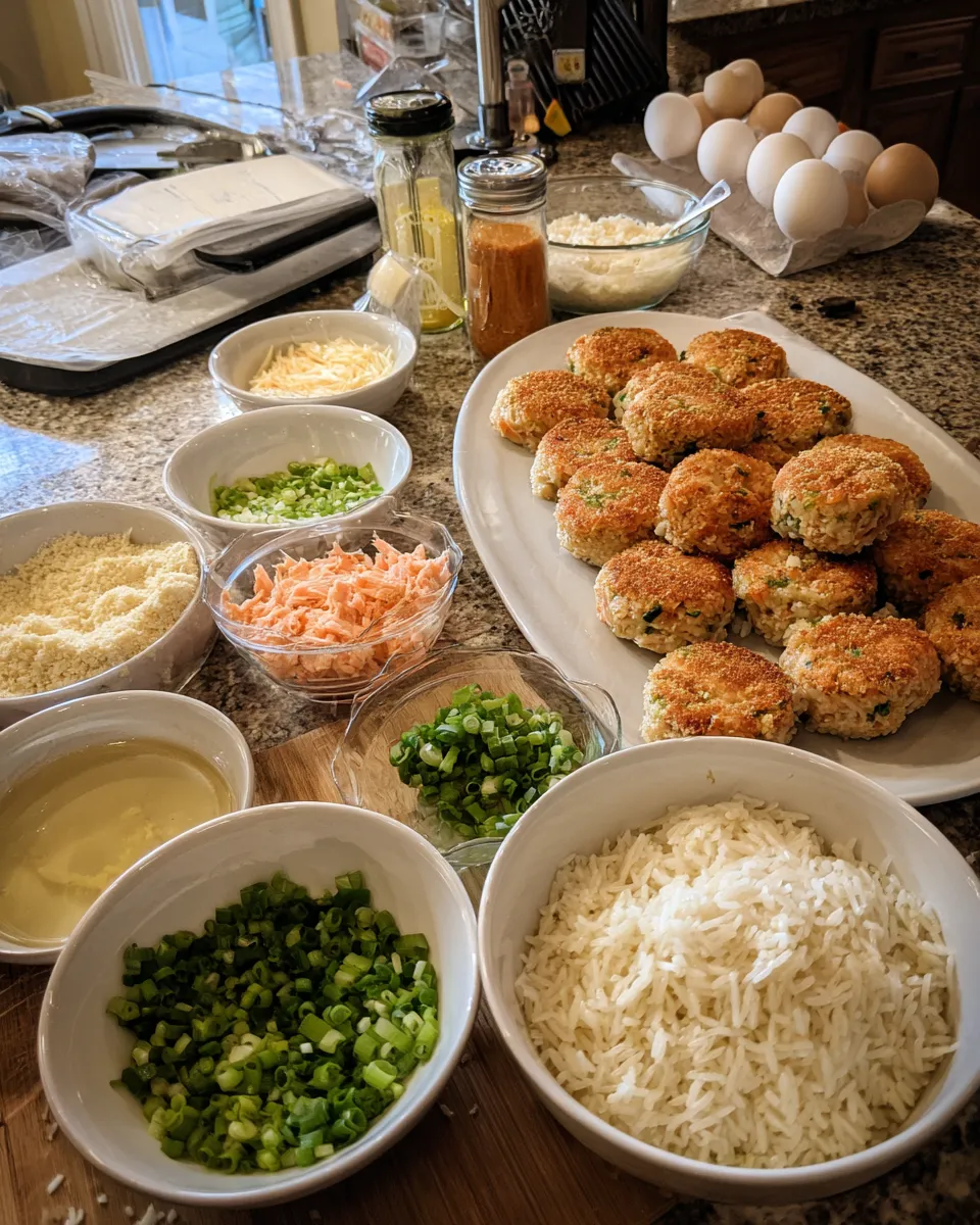 Ingredients for Crispy Salmon Rice Bites: Irresistibly Crunchy Delight
