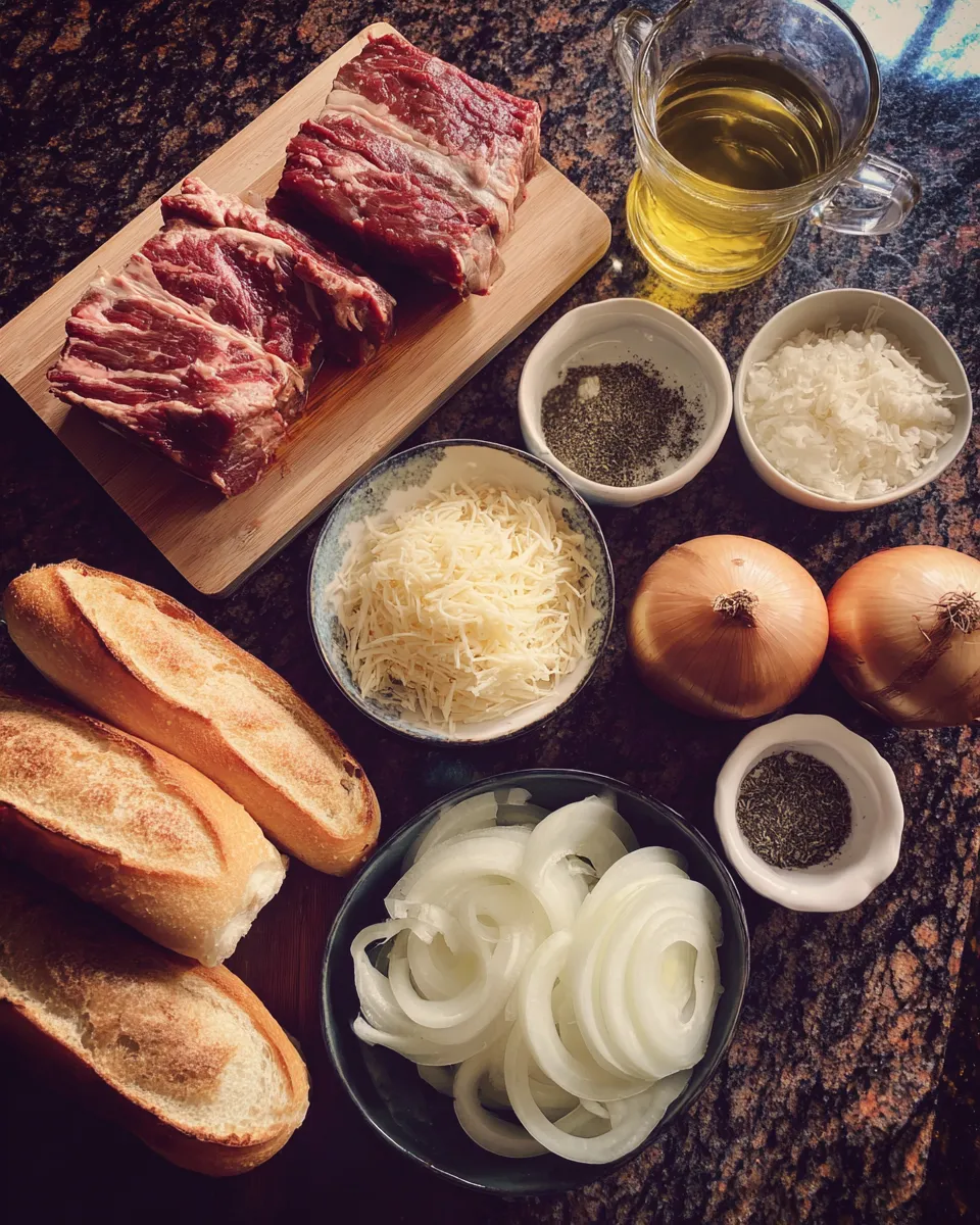Ingredients for Indulgent French Onion Short Rib Soup: A Comforting Delight