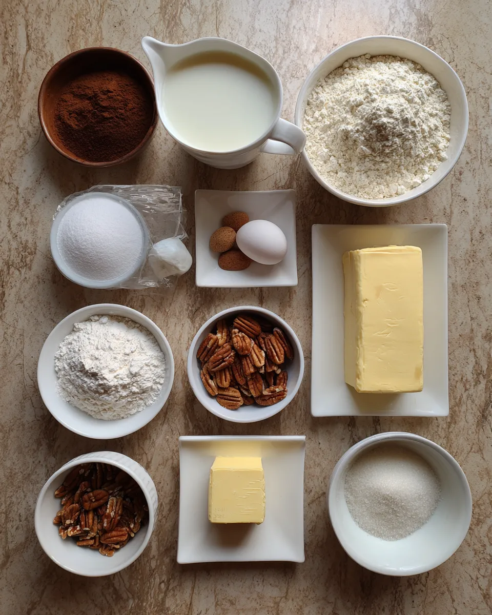 Ingredients for Indulgent German Chocolate Roll Cake: A Decadent Delight
