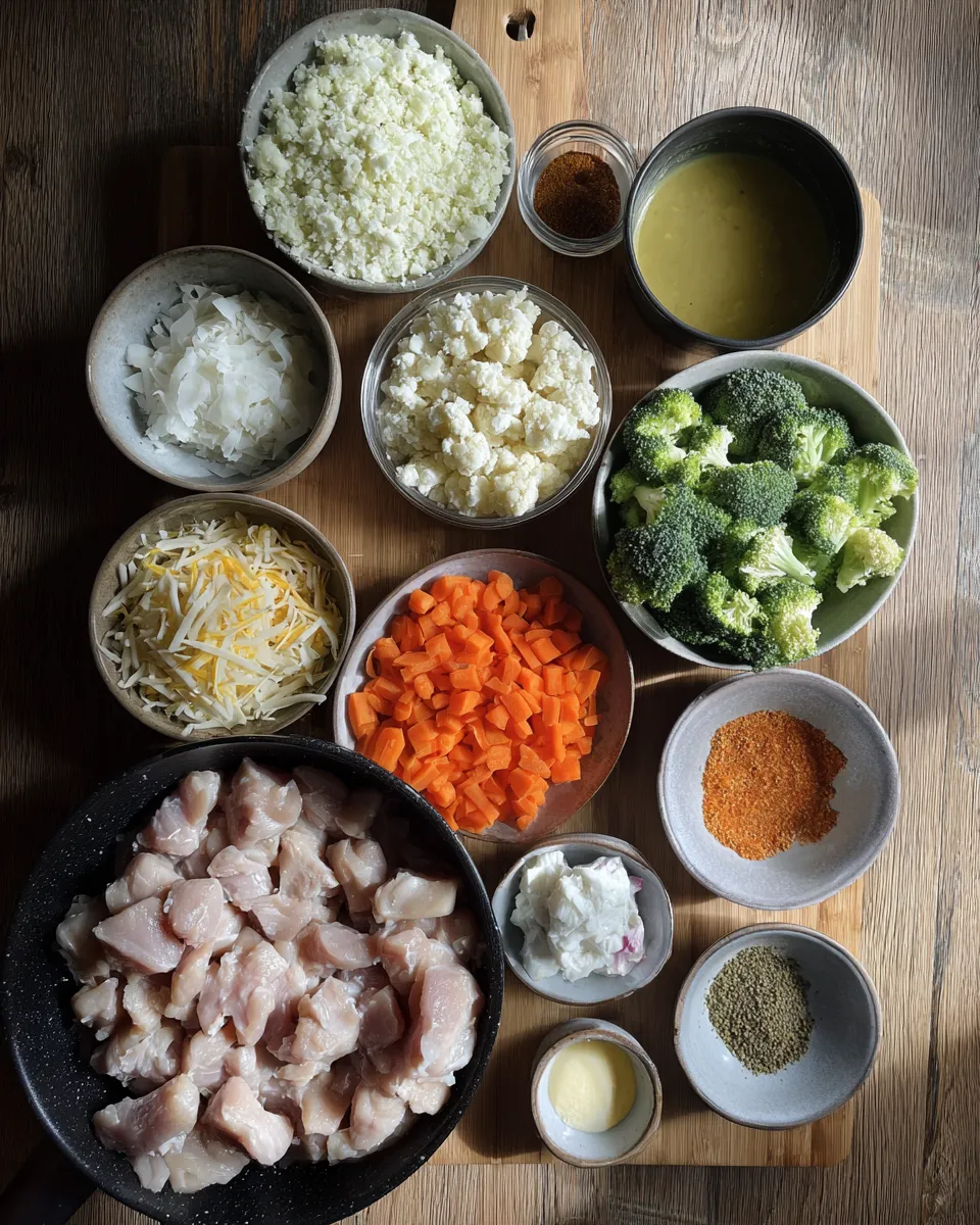 Ingredients for Power Up Your Week with this Delicious Healthy Chicken Cauliflower Rice Casserole