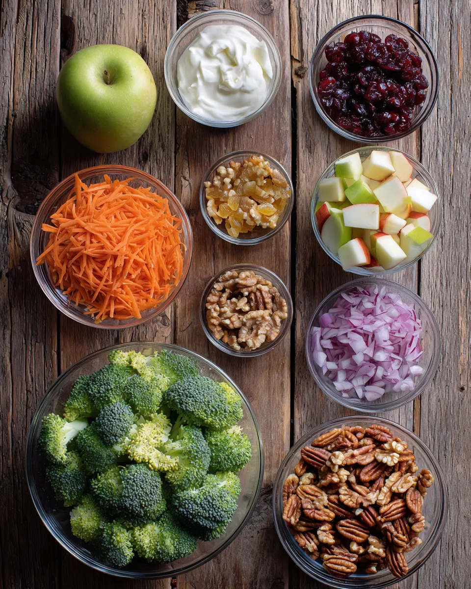 Ingredients for Crunchy Honeycrisp Apple Broccoli Salad: A Fresh Twist on a Classic Favorite