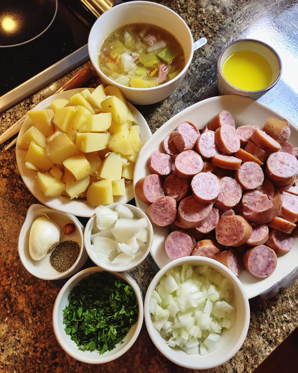 Ingredients for Savory Kielbasa Potato Soup: A Hearty Comfort in a Bowl