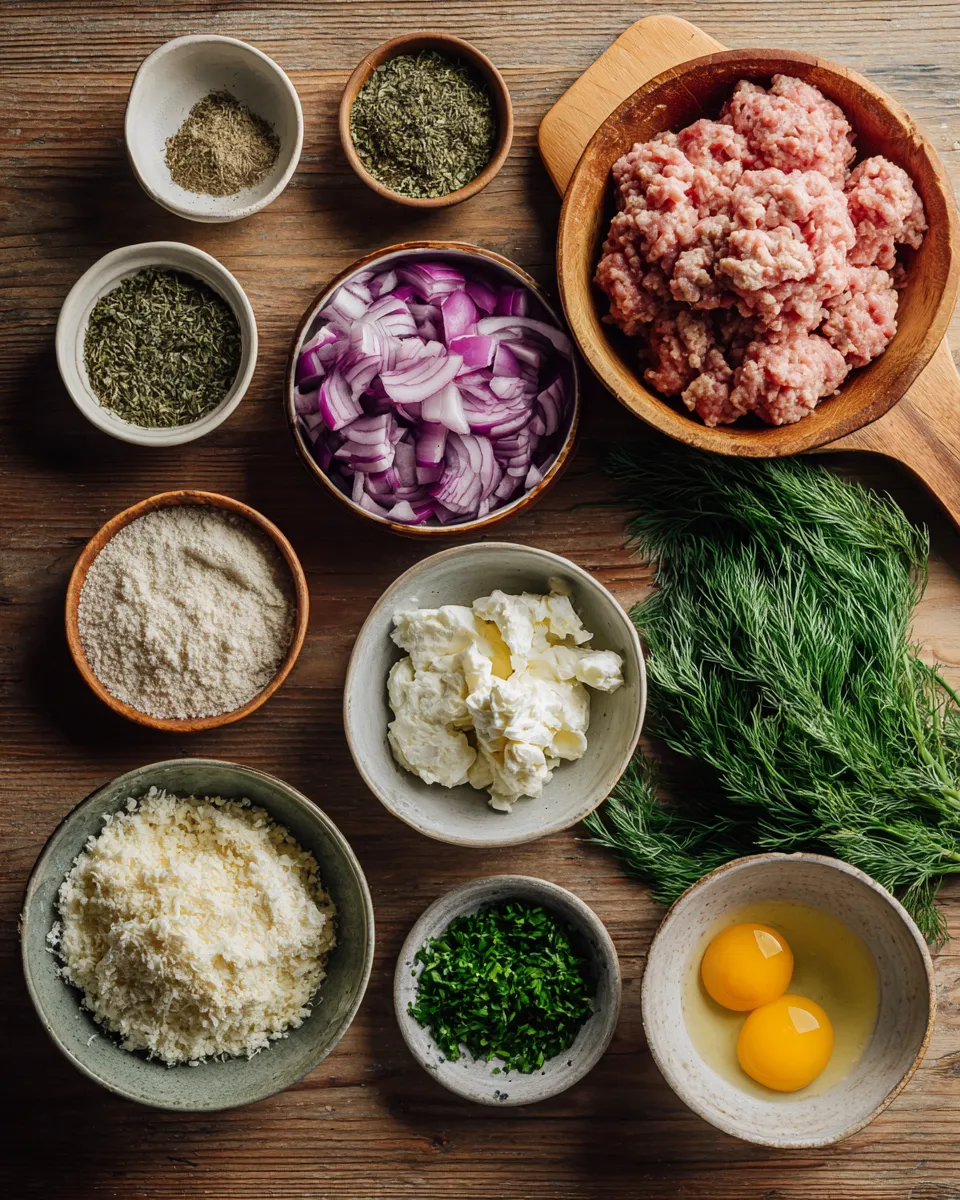 Ingredients for Savory Mediterranean Chicken Patties: A Flavor Explosion