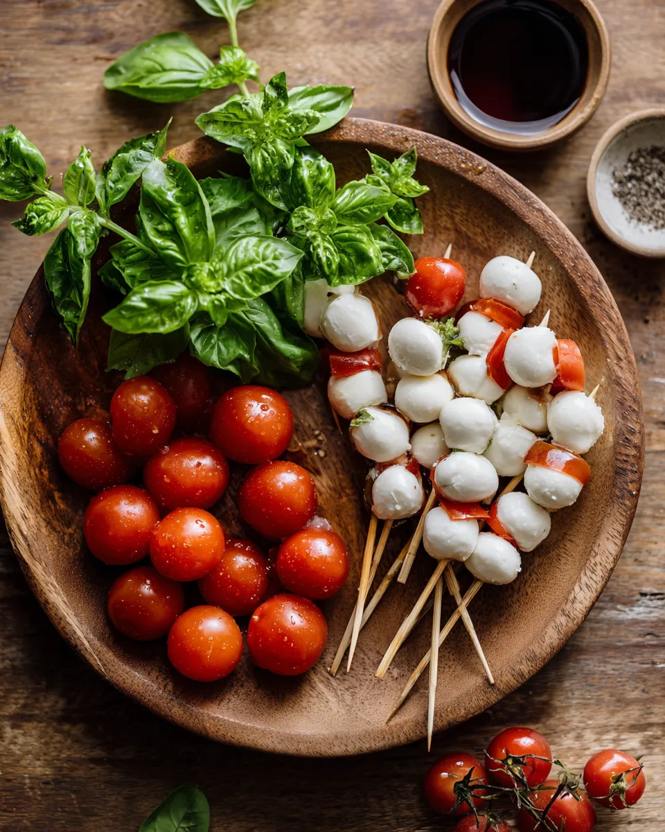 Ingredients for Irresistible Mini Caprese Bites: A Bite-Sized Delight