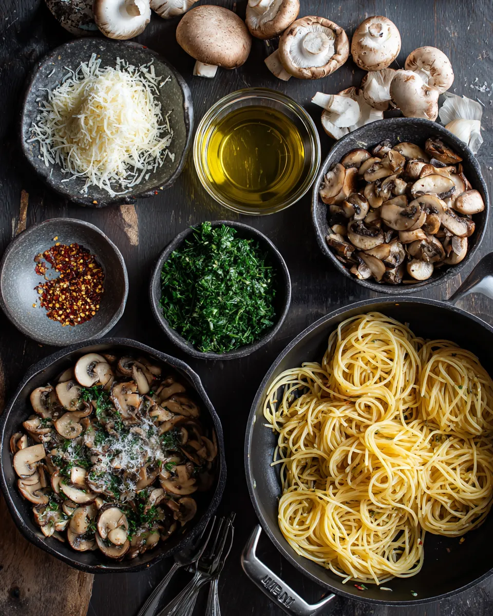 Ingredients for Savory Mushroom Spaghetti Aglio Olio: A Flavor Explosion