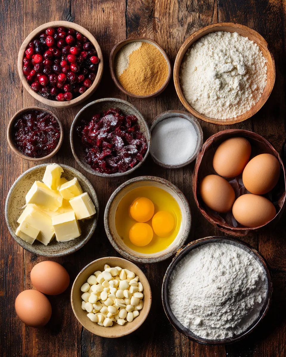 Ingredients for Deliciously Tangy Orange Cranberry Cookies