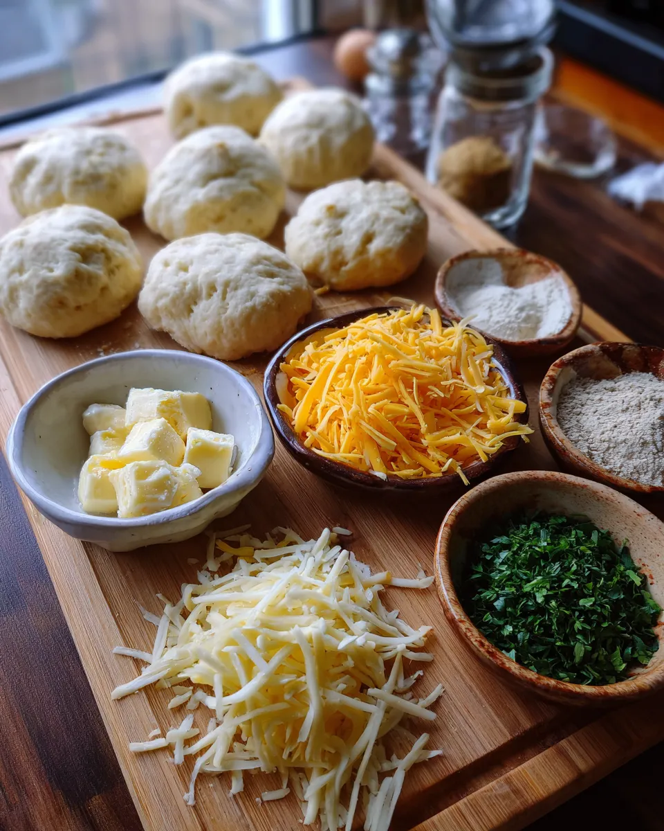 Ingredients for Irresistible Pillsbury Biscuit Garlic Butter Cheese Bombs
