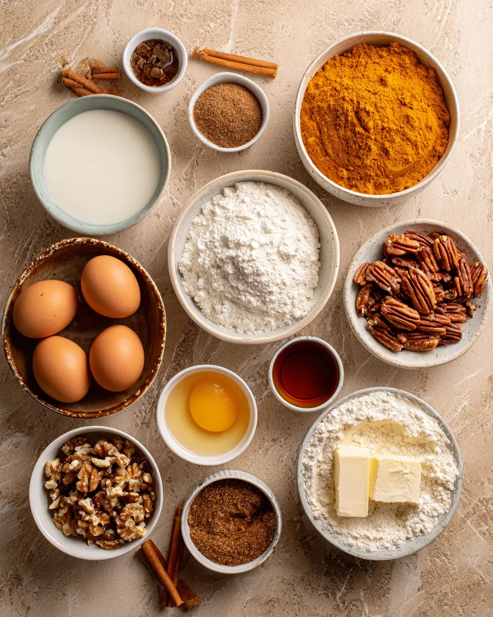 Ingredients for Irresistible Pumpkin Pecan Cobbler Recipe
