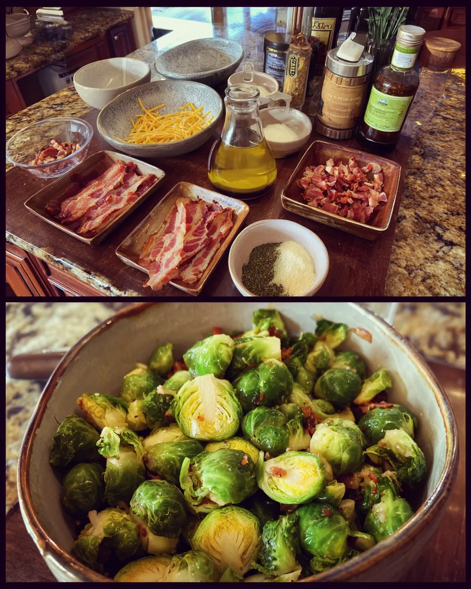 Ingredients for Sizzling Roasted Brussels Sprouts with Bacon: A Mouthwatering Delight