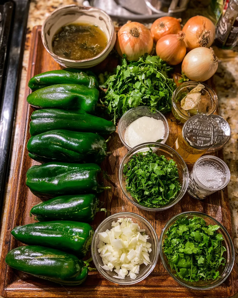 Ingredients for Savory Roasted Poblano Soup: A Spicy Twist to Warm Your Soul