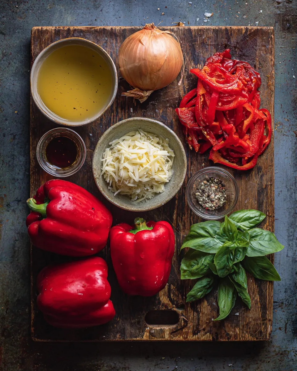 Ingredients for Heavenly Roasted Red Pepper Gouda Soup: A Flavor Explosion