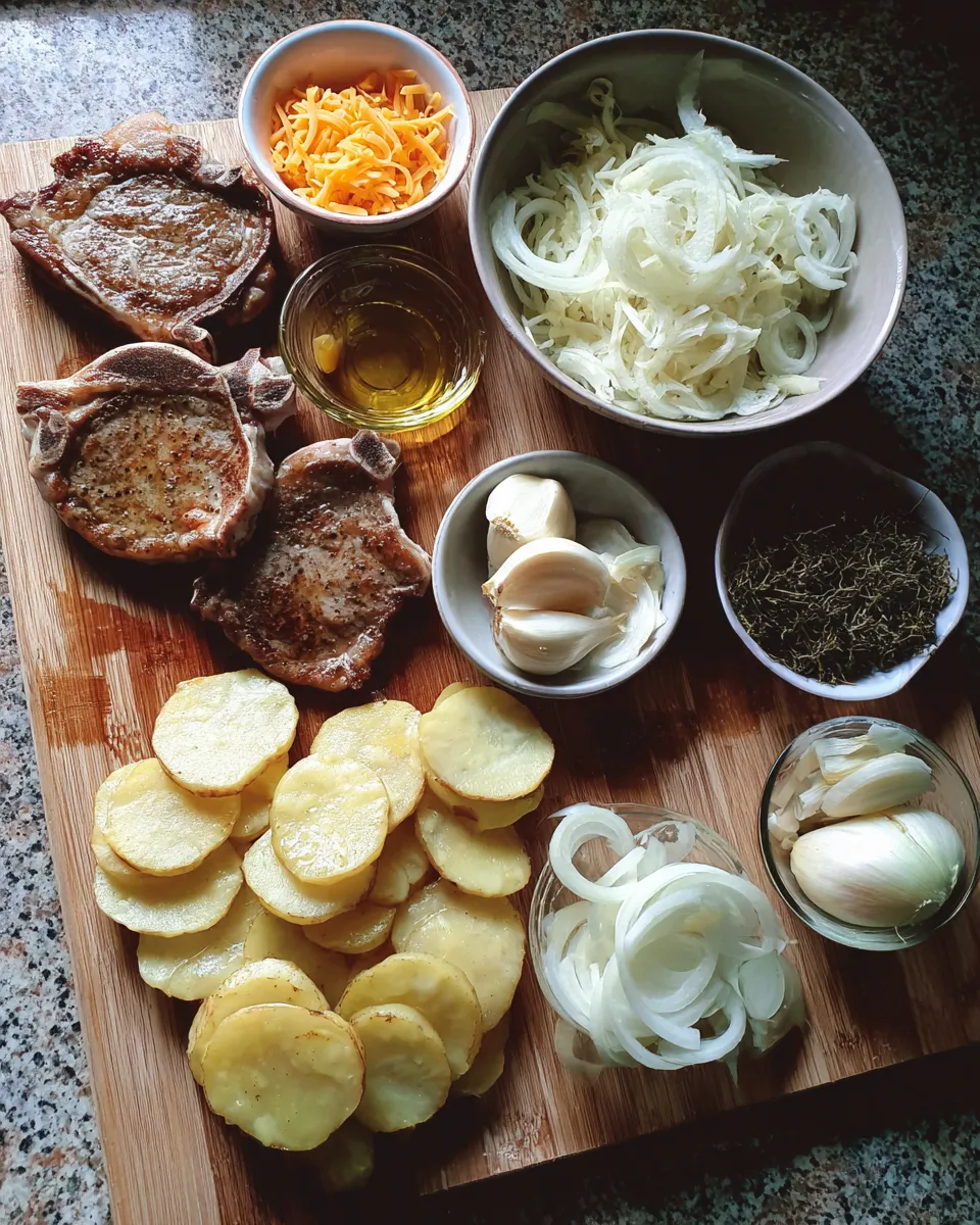Ingredients for Savor the Flavor: Smothered Pork Chop and Scalloped Potato Casserole