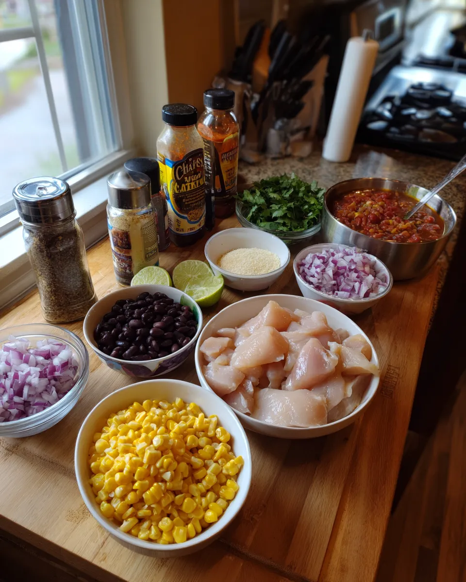 Ingredients for Sizzling Street Corn Chicken Chili: A Flavor Explosion