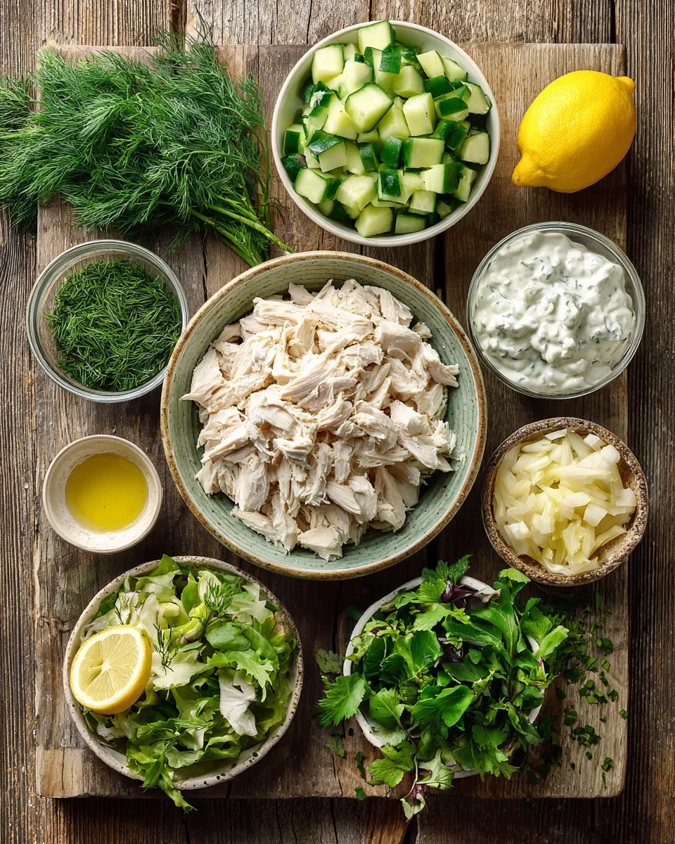 Ingredients for Irresistible Tzatziki Chicken Salad: A Refreshing Twist on a Classic Dish
