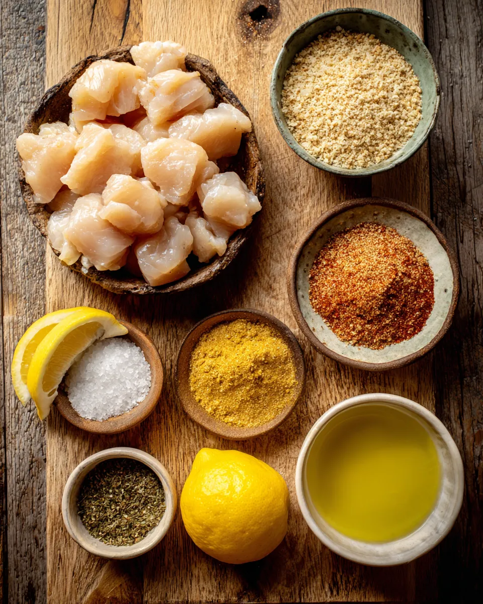 Ingredients for Crispy Air Fryer Lemon Chicken Bites: Irresistibly Tangy Delight