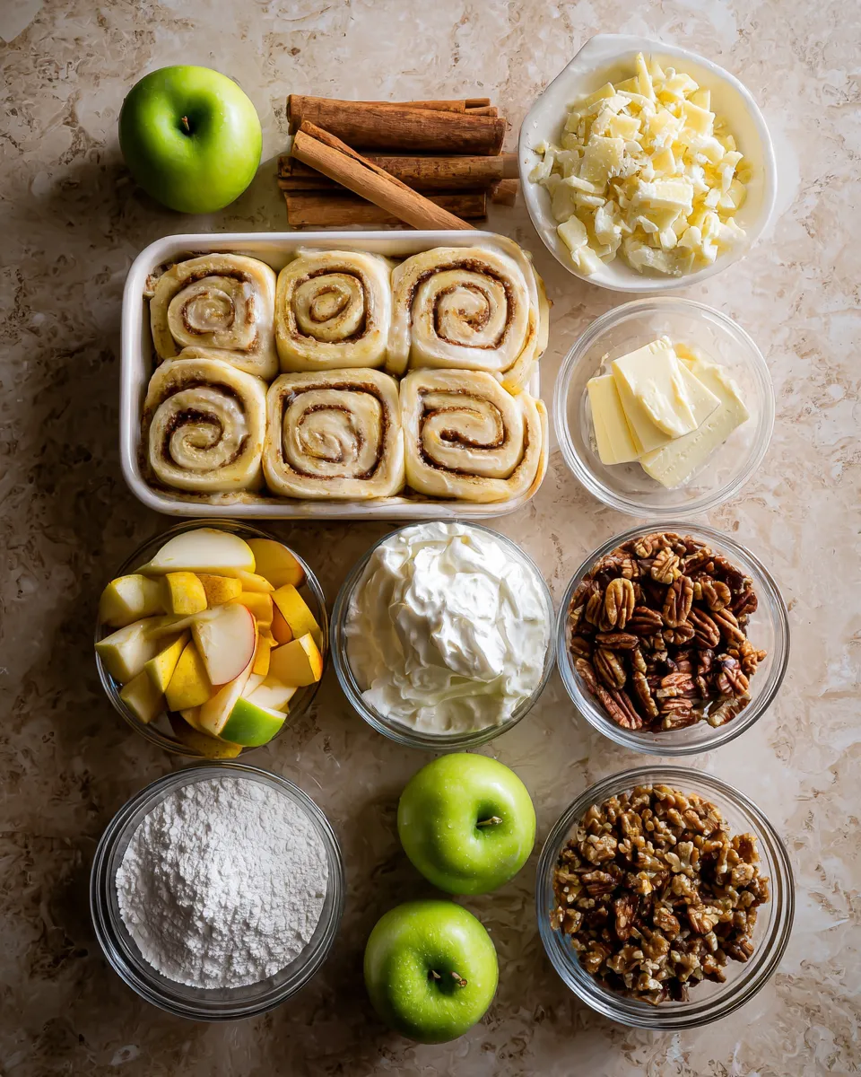 Ingredients for Irresistible Apple Cinnamon Roll Lasagna Recipe