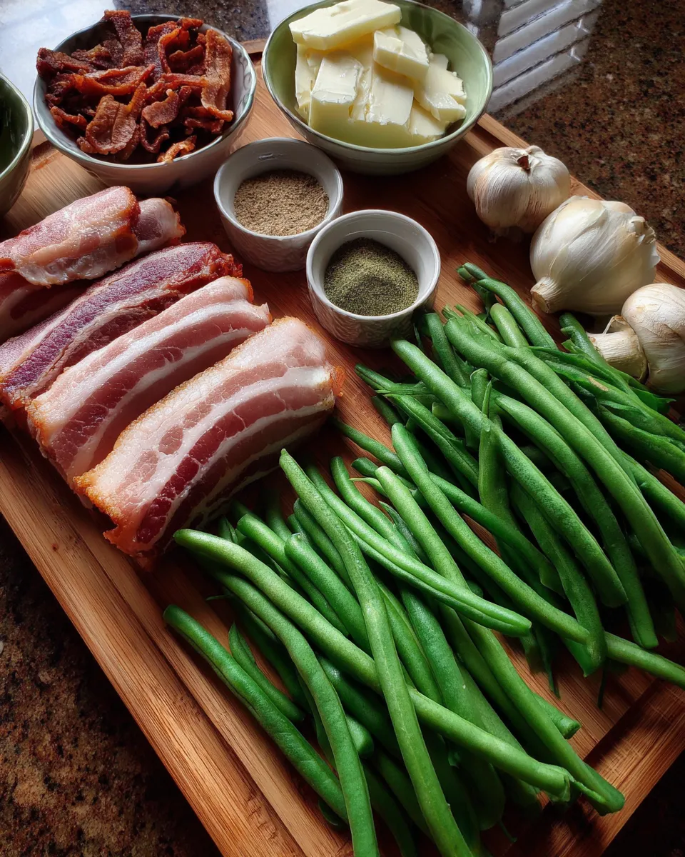 Ingredients for Sizzling Bacon-Wrapped Green Bean Bundles: A Mouthwatering Delight