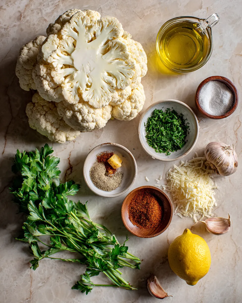 Ingredients for Deliciously Baked Cauliflower Steaks: A Healthy Twist on a Classic Dish