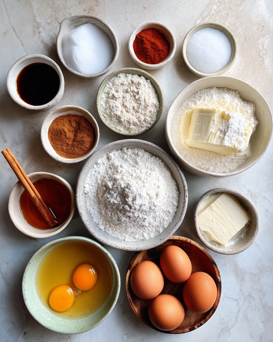 Ingredients for Irresistible Baked Cinnamon Sugar Donut Muffins