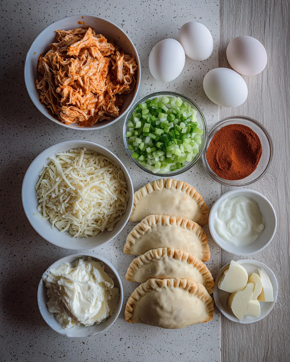 Ingredients for Spicy Buffalo Chicken Pockets: Mouthwatering Comfort Food