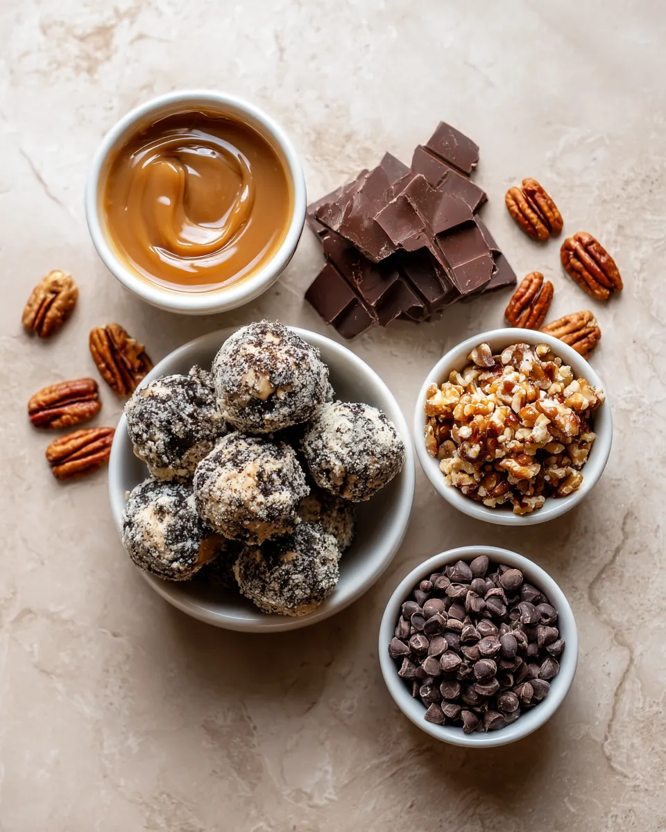 Ingredients for Indulgent Caramel Pecan Oreo Truffle Balls: A Decadent Delight