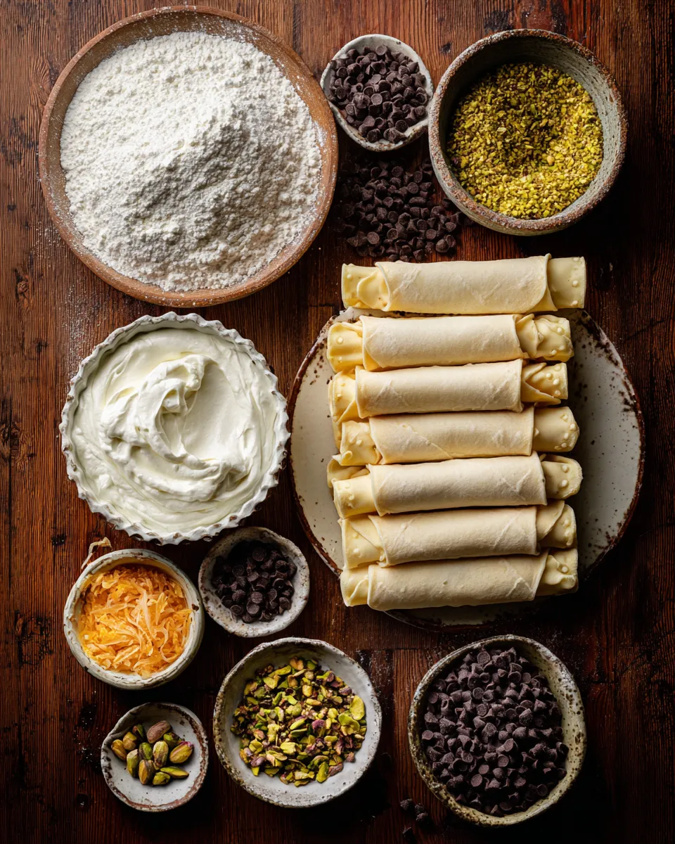 Ingredients for Irresistible Classic Cannoli Squares: A Decadent Delight
