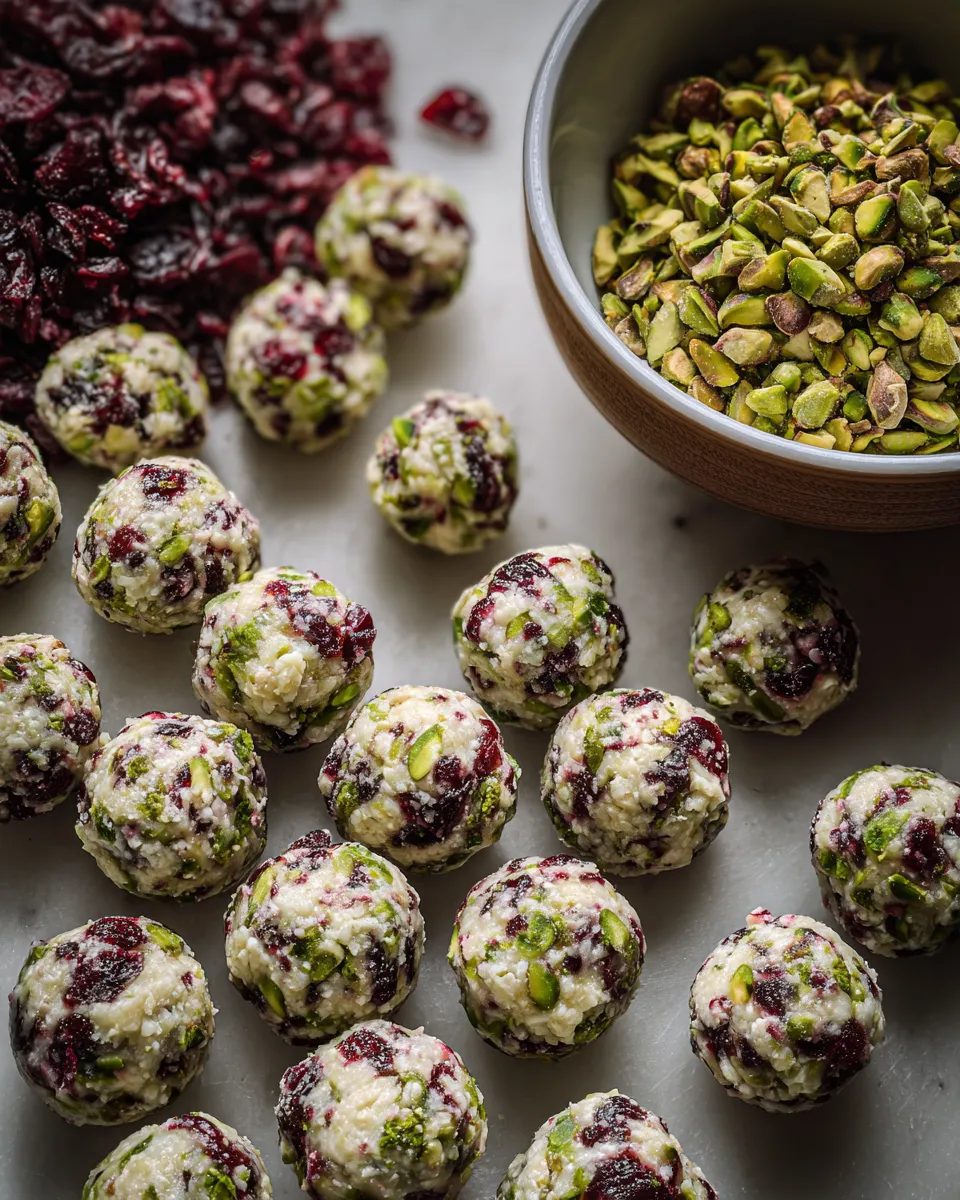 Ingredients for Irresistible Cranberry Pistachio Balls: A Delectable Holiday Treat