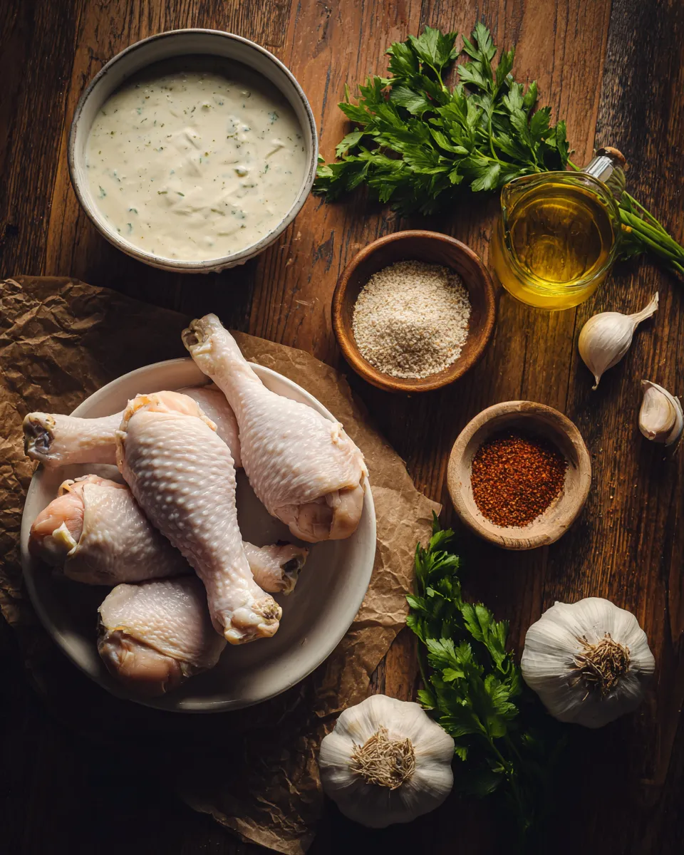 Ingredients for Sizzling Garlic Ranch Chicken Drumsticks: A Flavor Explosion