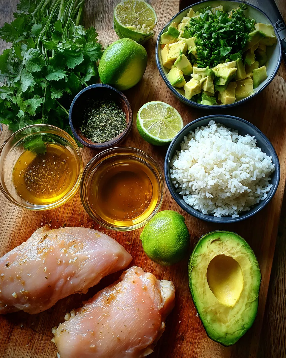 Ingredients for Irresistible Honey Lime Chicken & Avocado Rice Stack: A Flavor Explosion