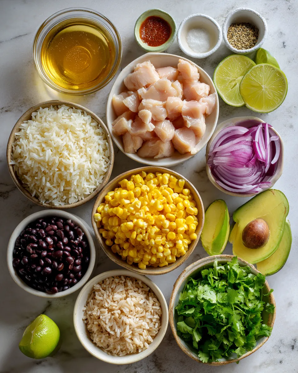 Ingredients for Savor the Sweetness: Honey Lime Chicken Bowls
