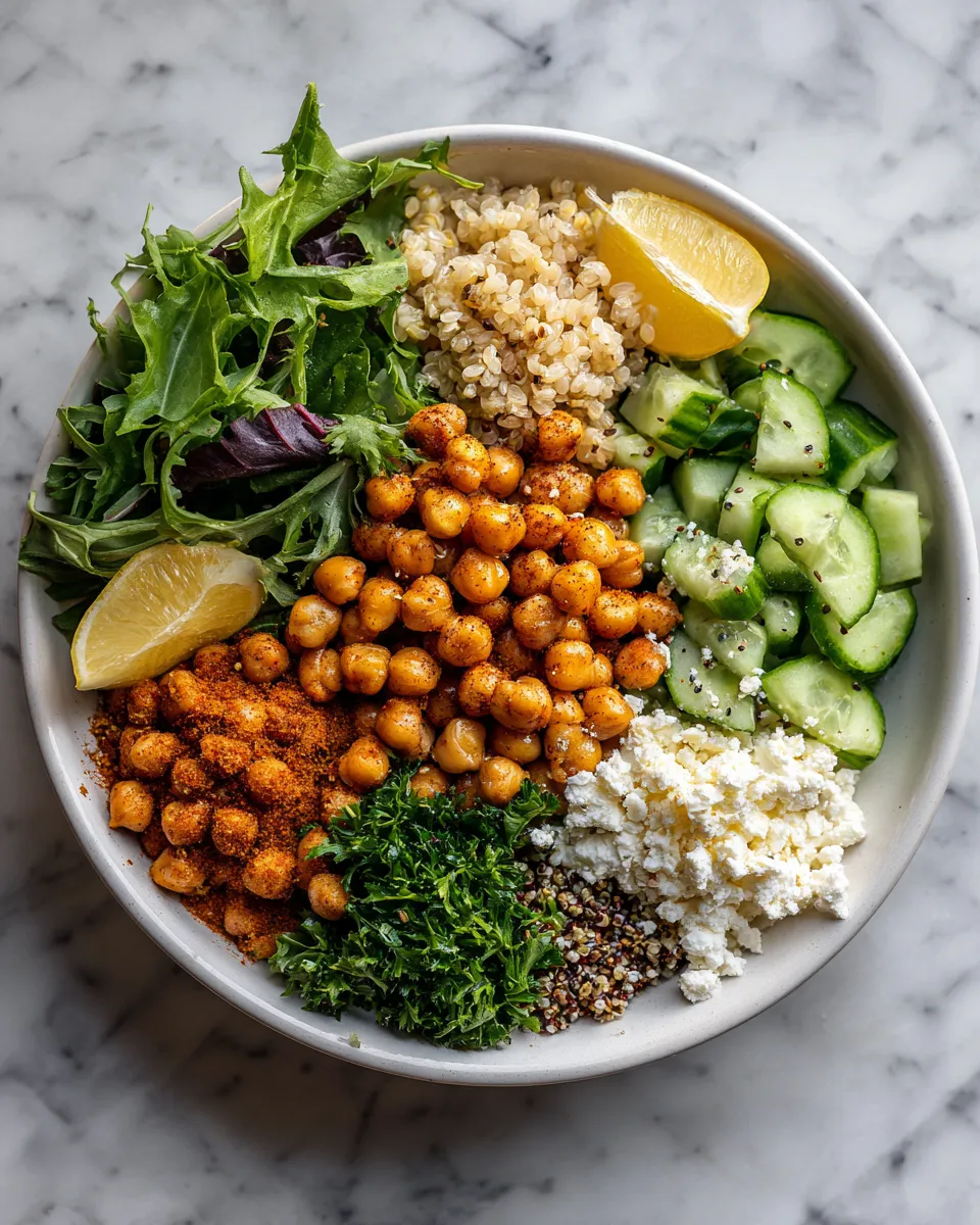 Ingredients for Power Up Your Day with a Zesty Lemon Garlic Roasted Chickpea Bowl