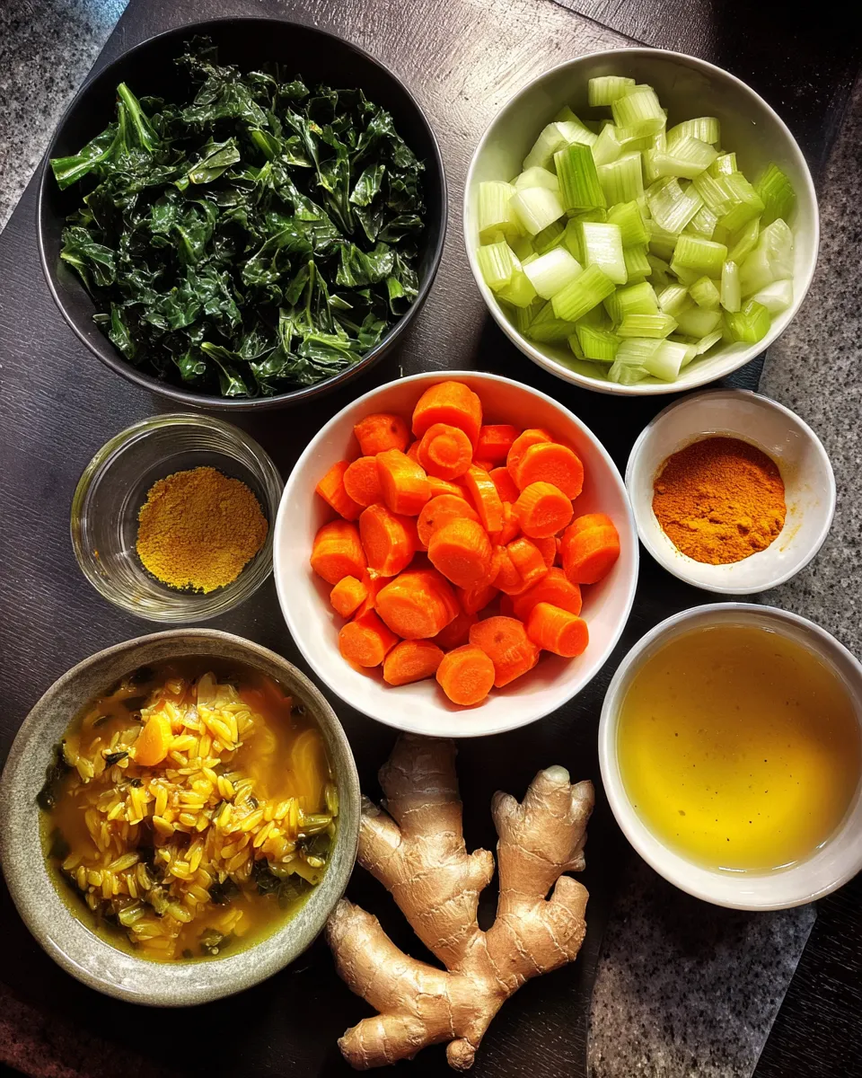 Ingredients for Power Up Your Immune System with this Zesty Lemon Ginger Turmeric Chicken and Rice Soup