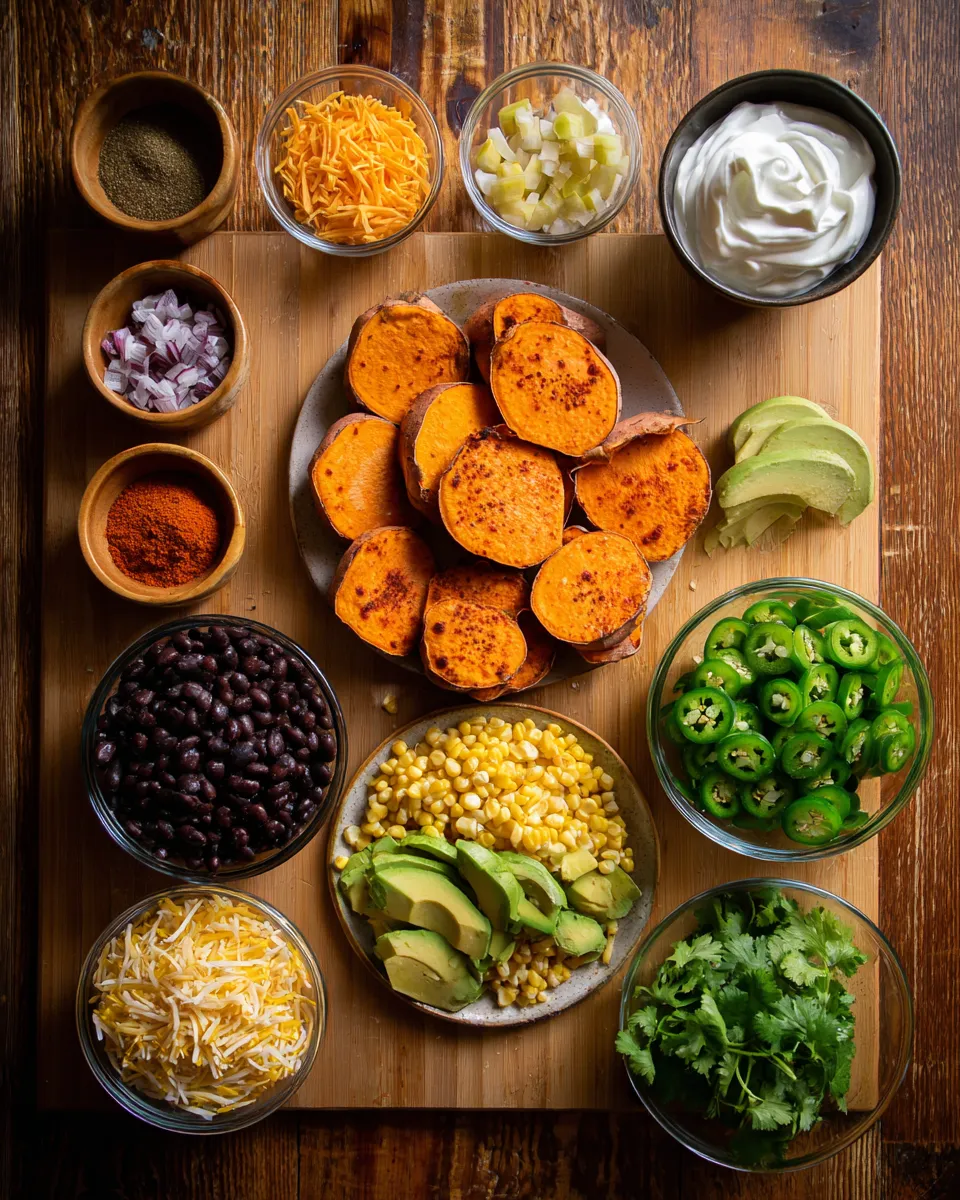 Ingredients for Irresistible Loaded Sweet Potato Nachos: A Flavor Explosion