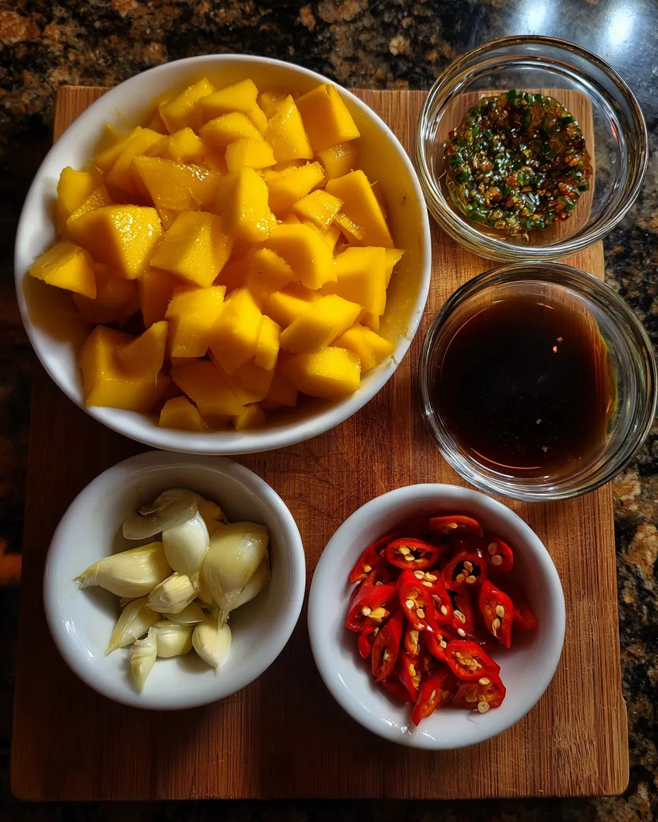 Ingredients for Spicy Mango Habanero Honey Garlic Sauce: A Flavor Explosion