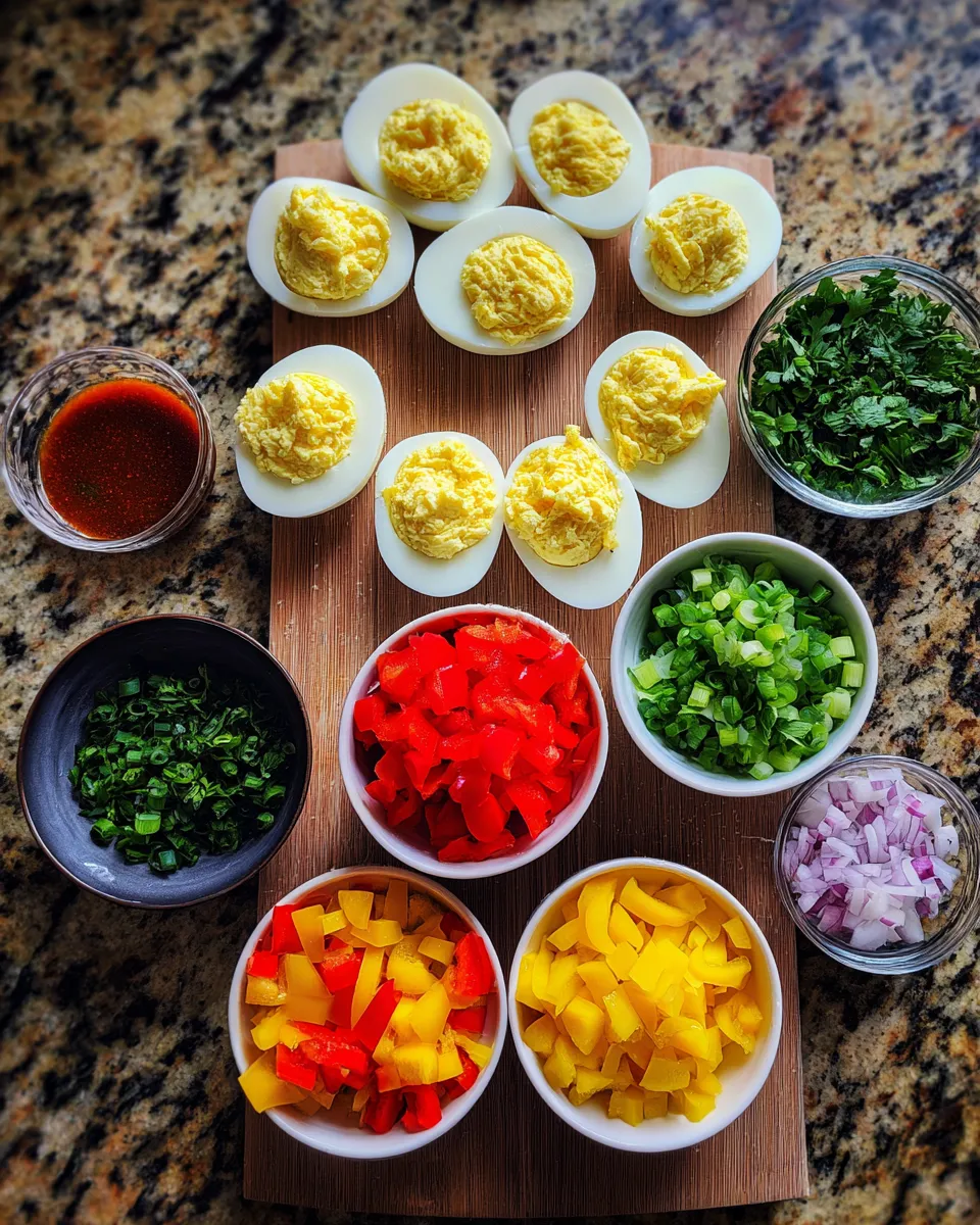 Ingredients for Indulgent Mardi Gras Deviled Eggs Recipe