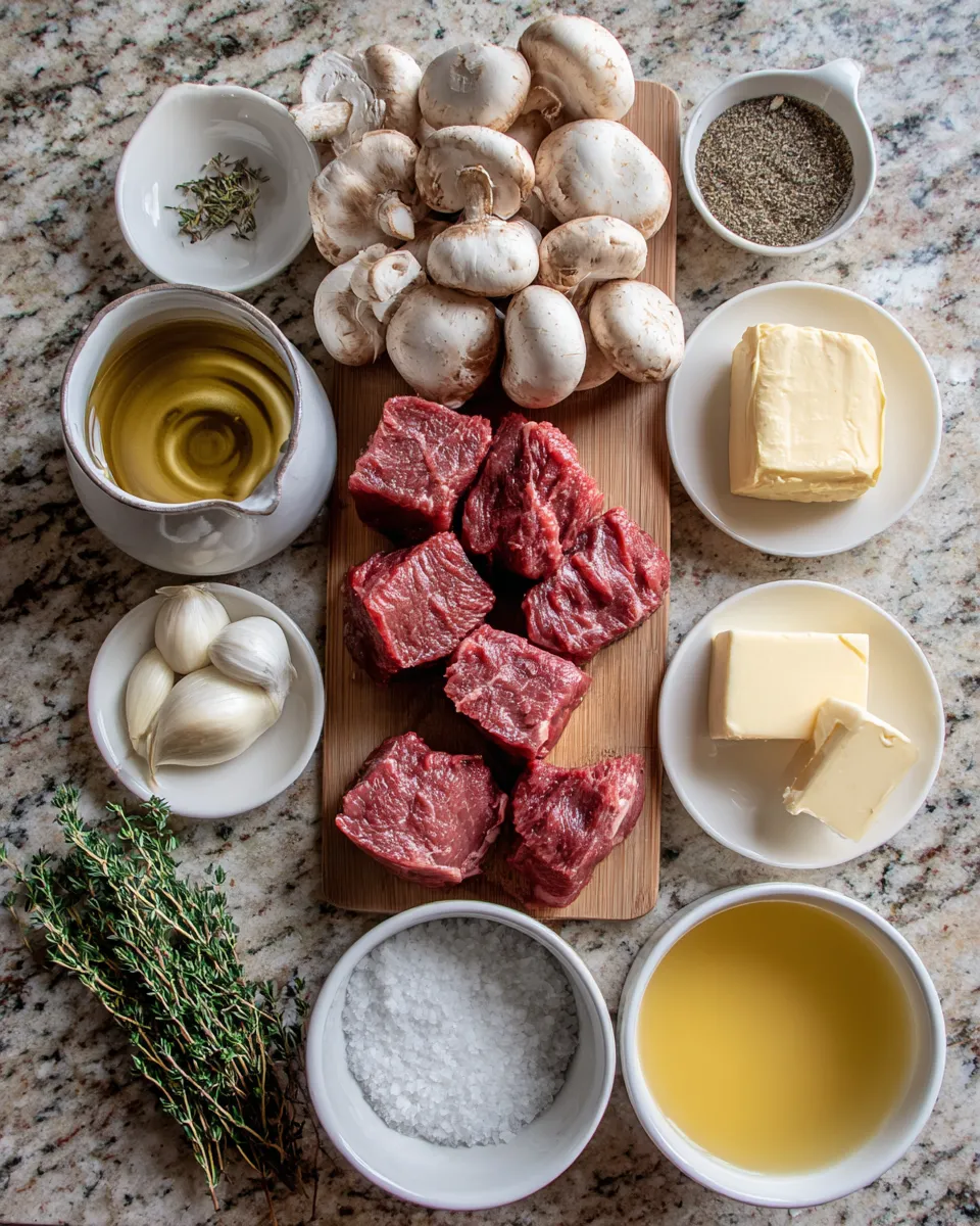 Ingredients for Savory Mini Beef Wellington Bites: Irresistible Horseradish Cream Delight