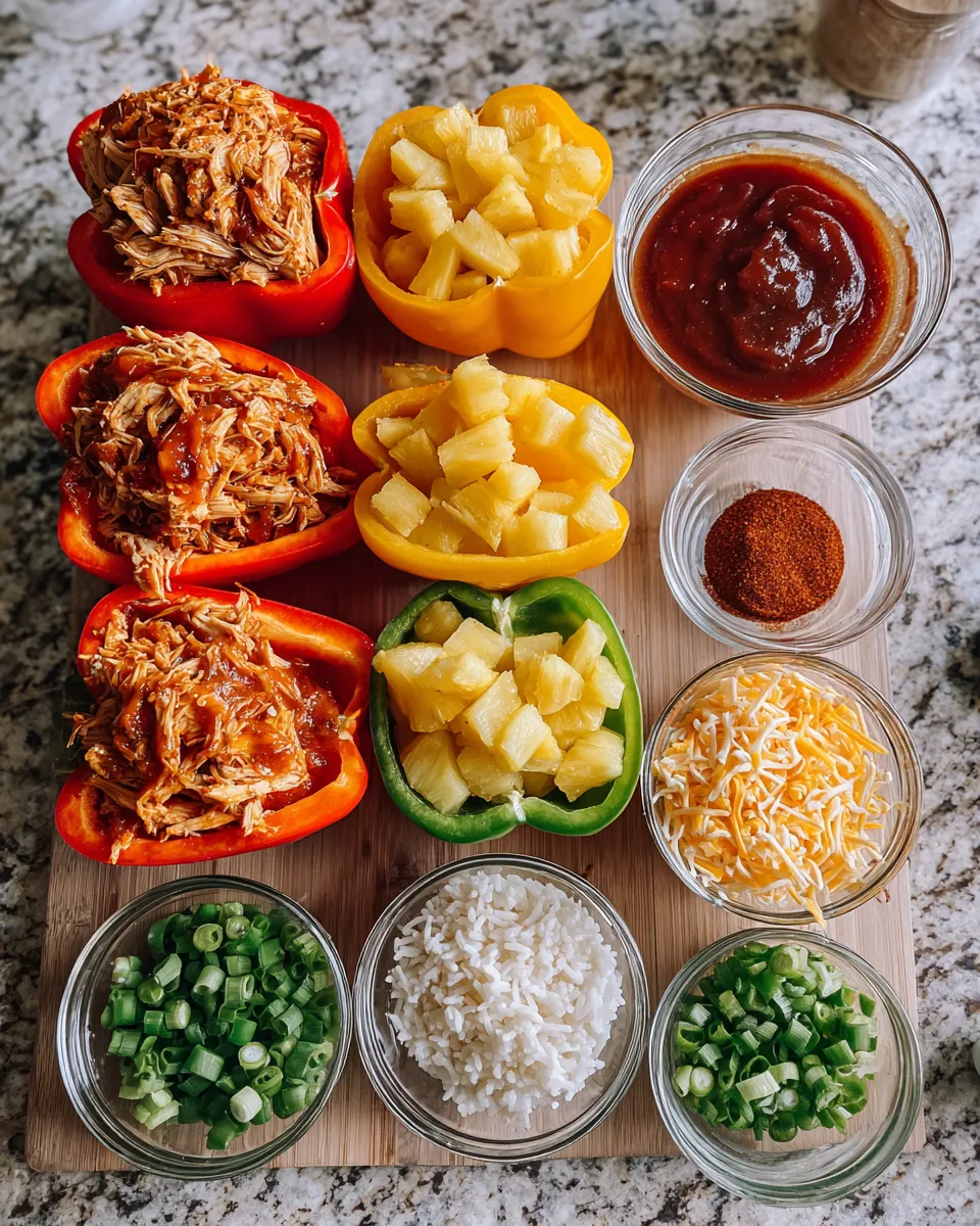 Ingredients for Delicious Pineapple BBQ Chicken Stuffed Peppers: A Flavor Explosion