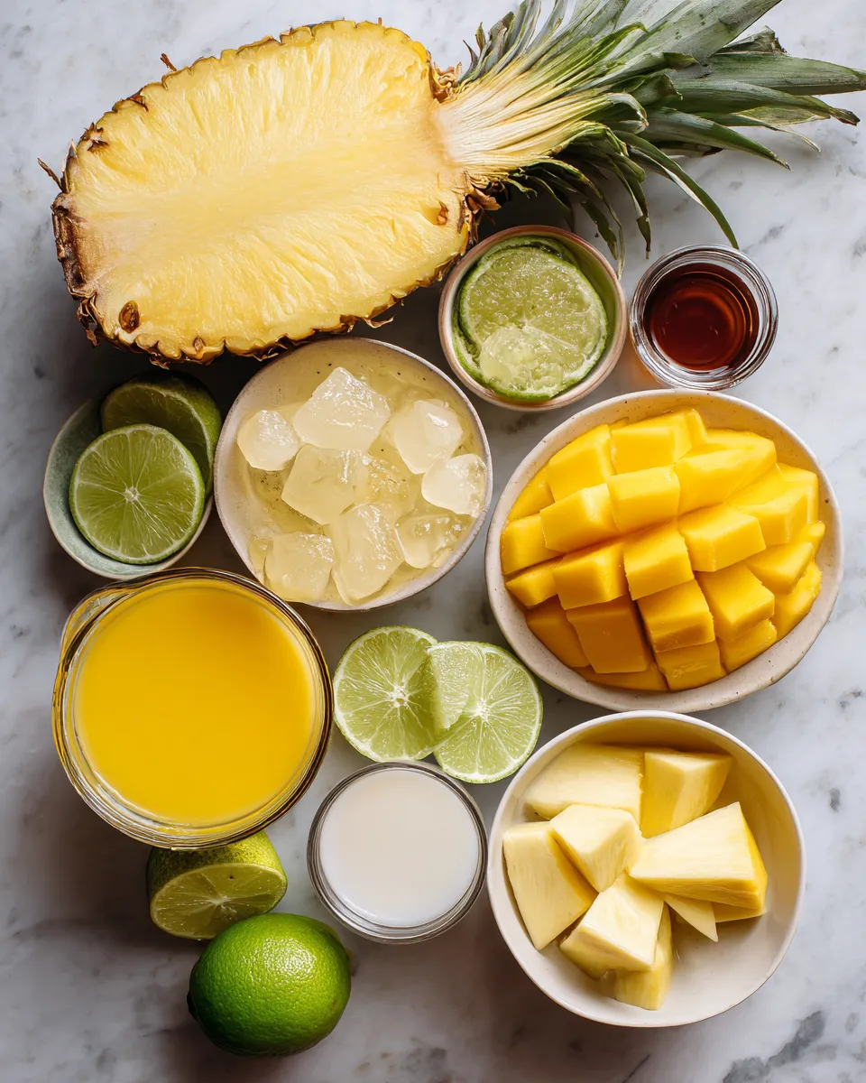 Ingredients for Irresistible Pineapple Mango Rum Punch Recipe for Tropical Bliss