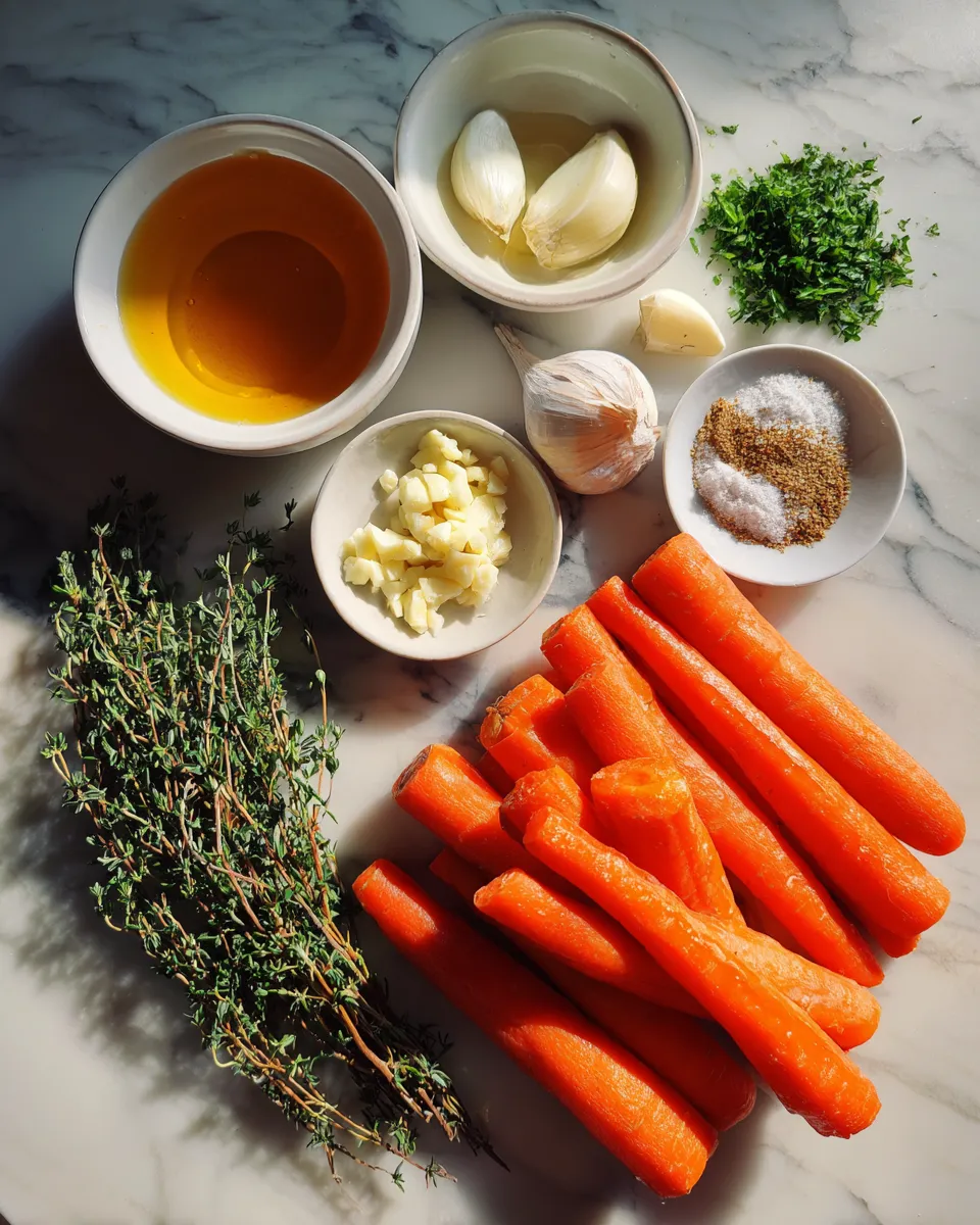 Ingredients for Savory Roasted Garlic Carrots: A Flavorful Twist on a Classic Side Dish