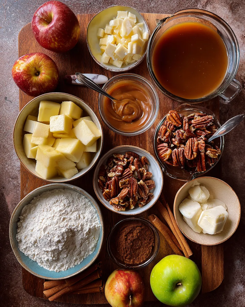 Ingredients for Indulgent Salted Caramel Apple Dump Cake: A Decadent Delight