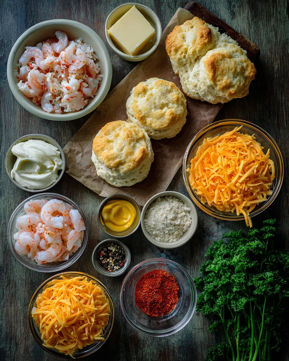 Ingredients for Indulgent Shrimp and Crab Biscuit Melts: A Decadent Delight