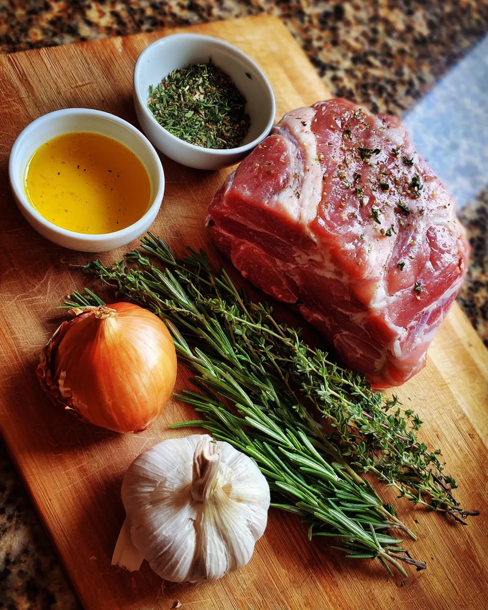 Ingredients for Savor the Succulent: Slow Cooker Garlic Herb Pork Roast