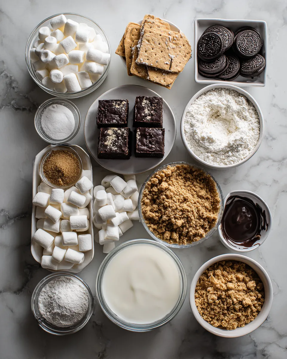 Ingredients for Indulgent S’mores Oreo Brownie Trifle: A Decadent Delight