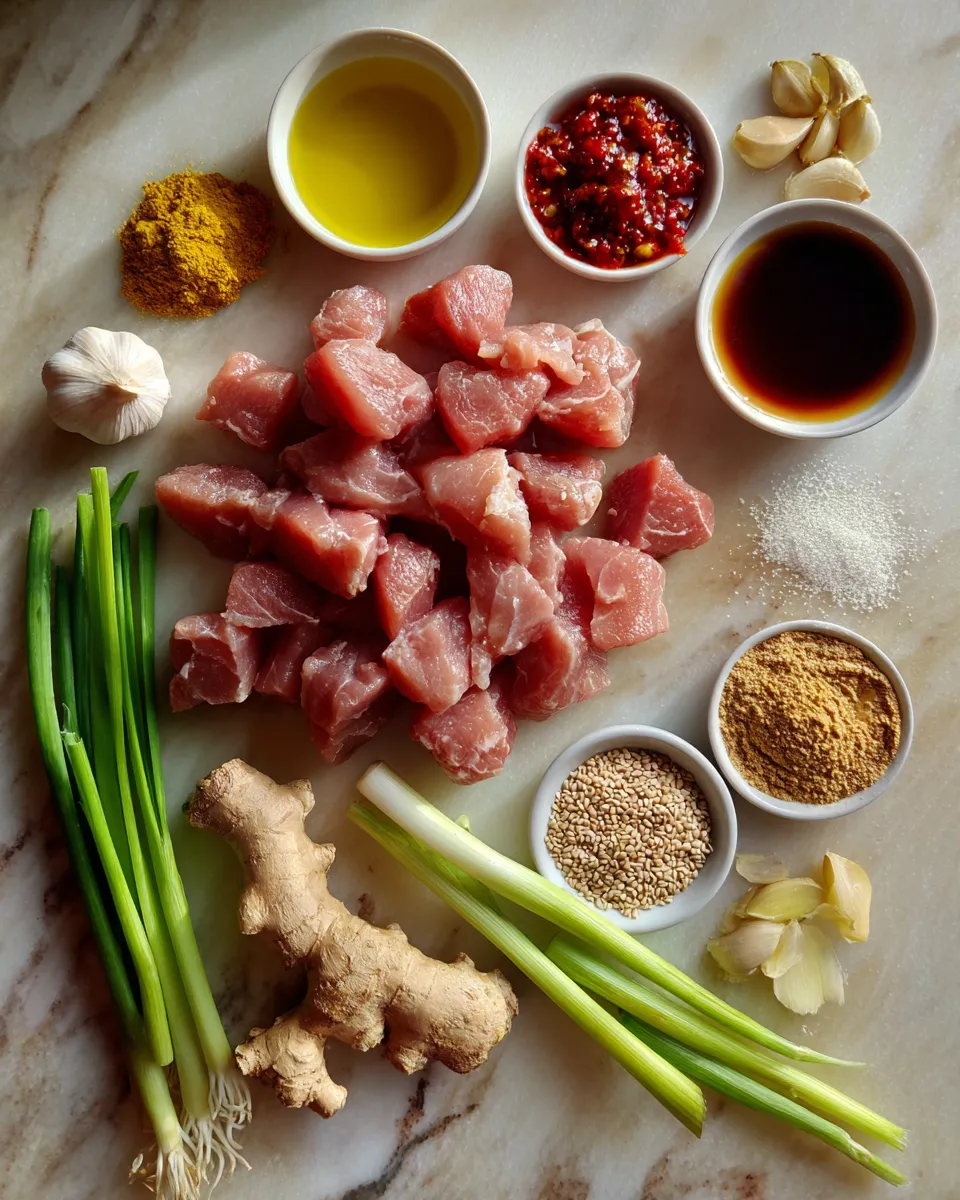 Ingredients for Spicy Sweet Chili Garlic Pork Bites: Irresistibly Addictive Flavor