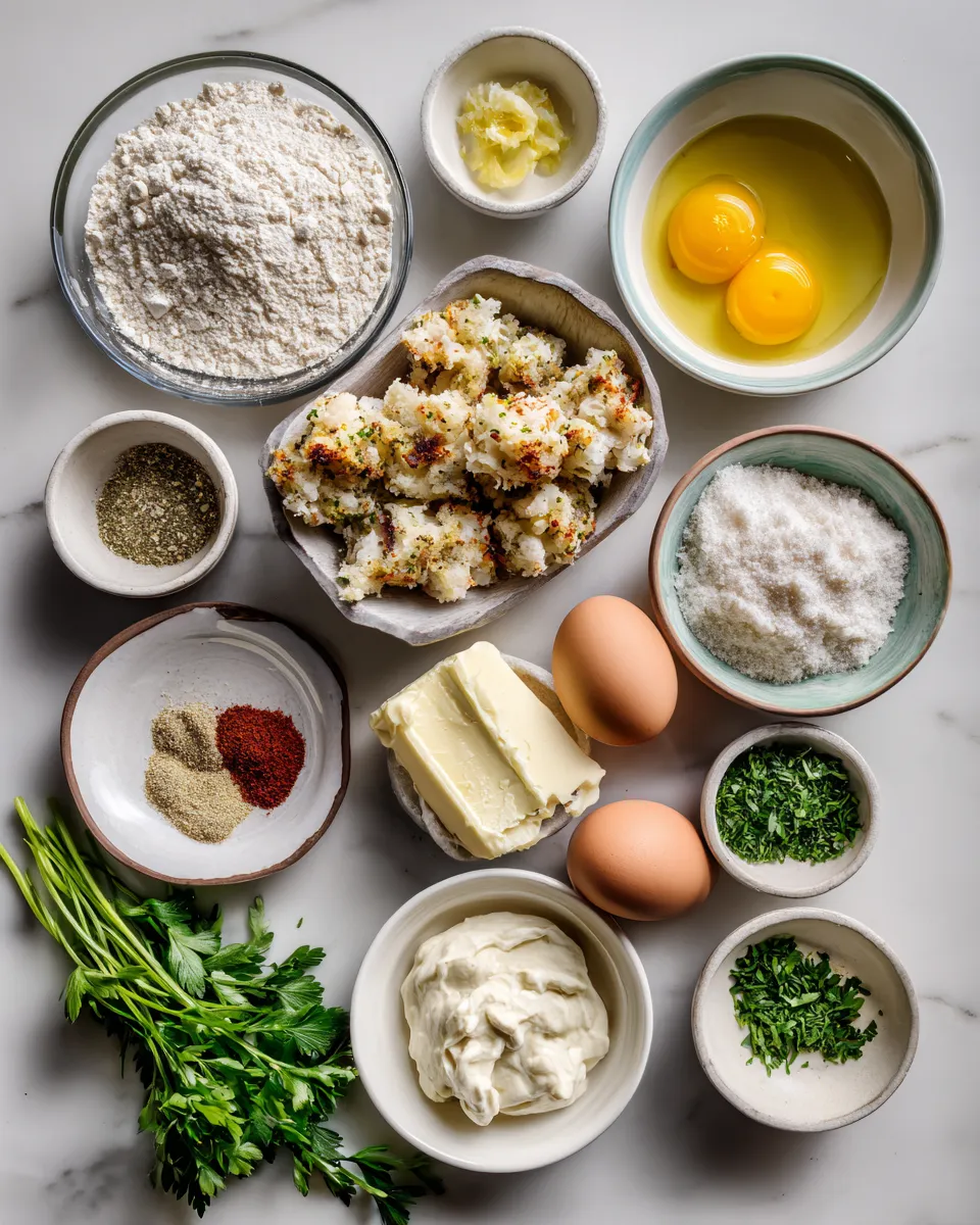 Ingredients for Delicious Baked Crab Cakes with Remoulade Sauce