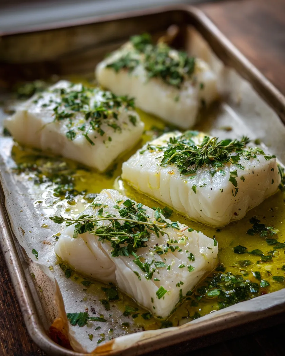 Ingredients for Sizzling Baked Lemon Butter Cod: A Herbaceous Delight