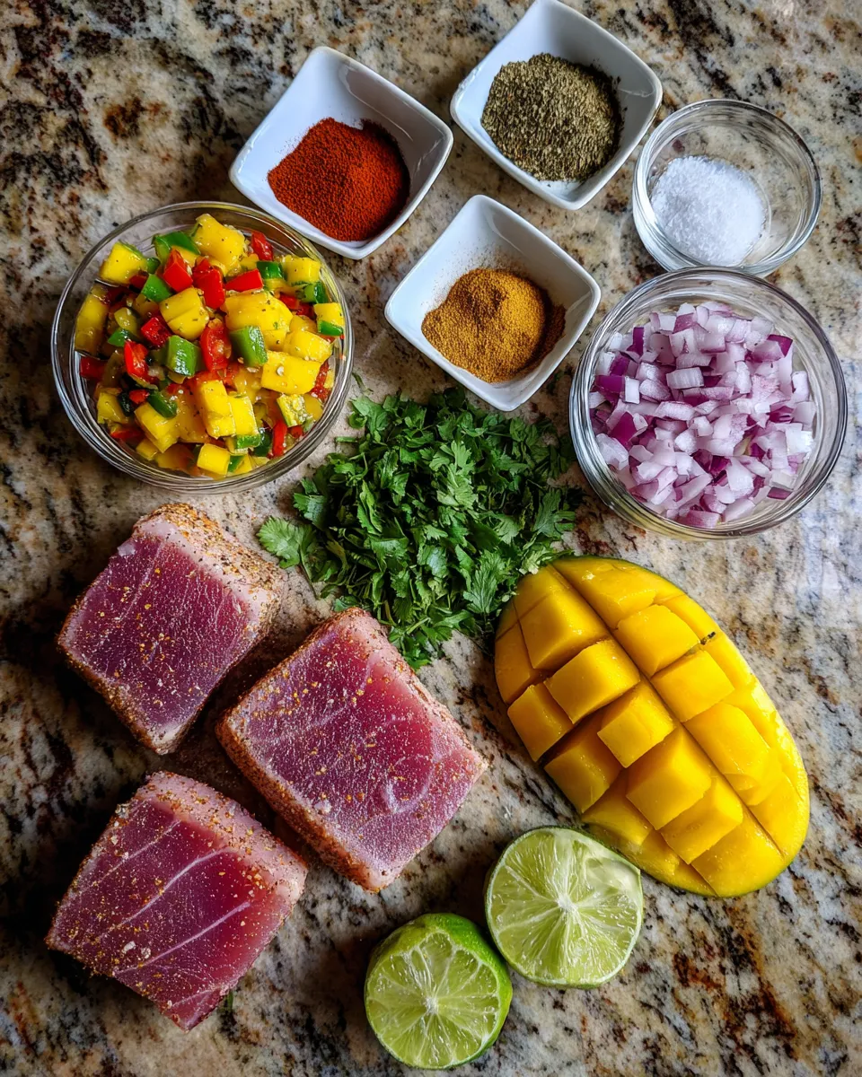 Ingredients for Spicy Blackened Tuna Steak: A Tropical Delight